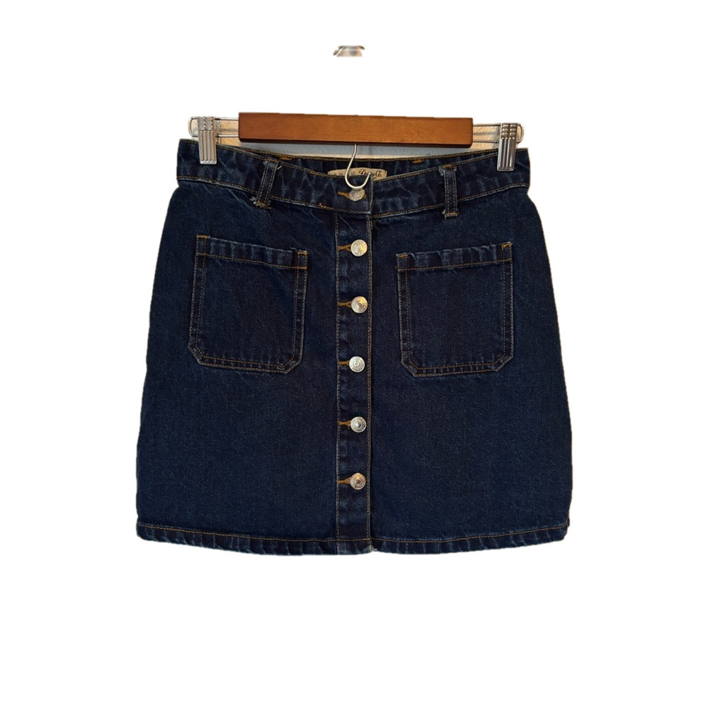 Denim Co. Women's 4 90's Y2K Schoolgirl Button Down Mini Skirt Urban Streetwear‎